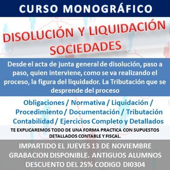Disolución y Liquidación de Sociedades Curso Monográfico Disolución y Liquidación de Sociedades
