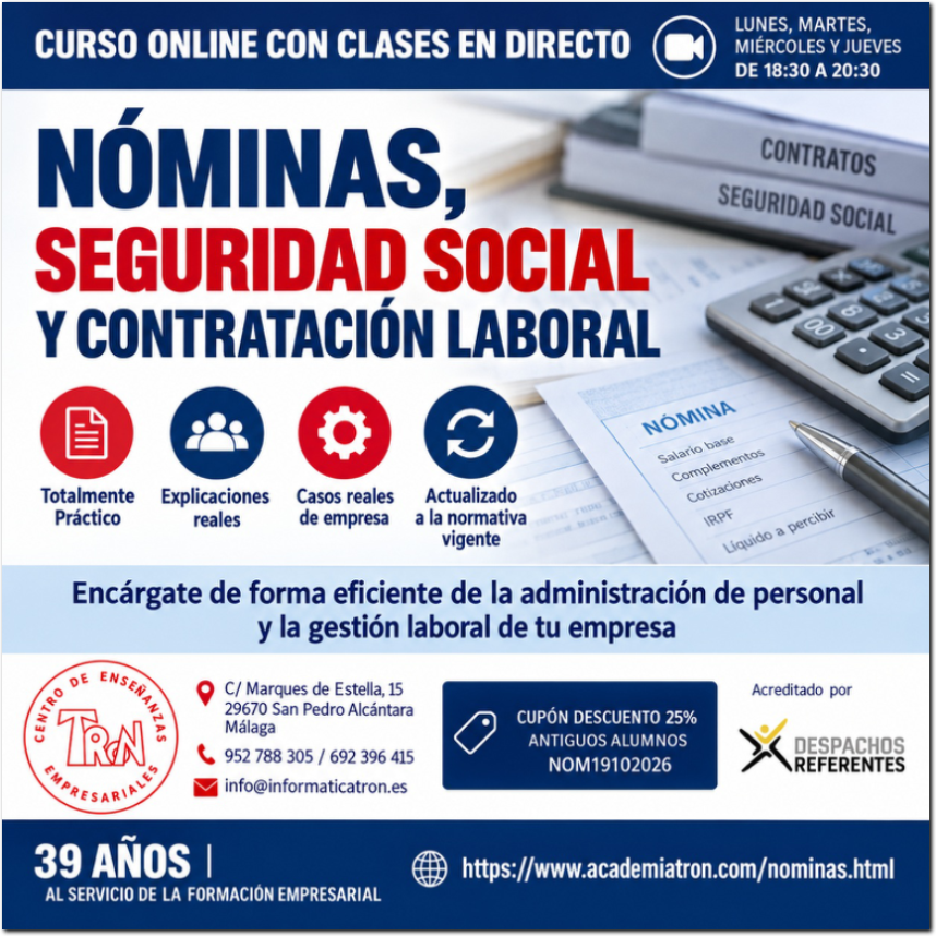 Curso Nominas, Seguridad Social y Contratación Laboral